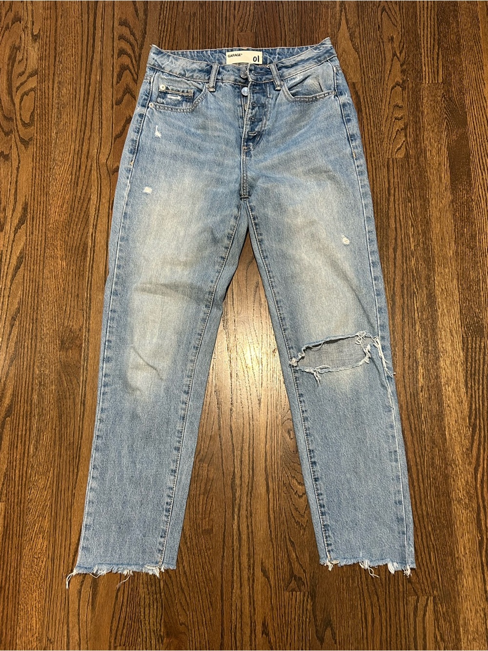 Garage High Rise Distressed Mom Jeans Size 1